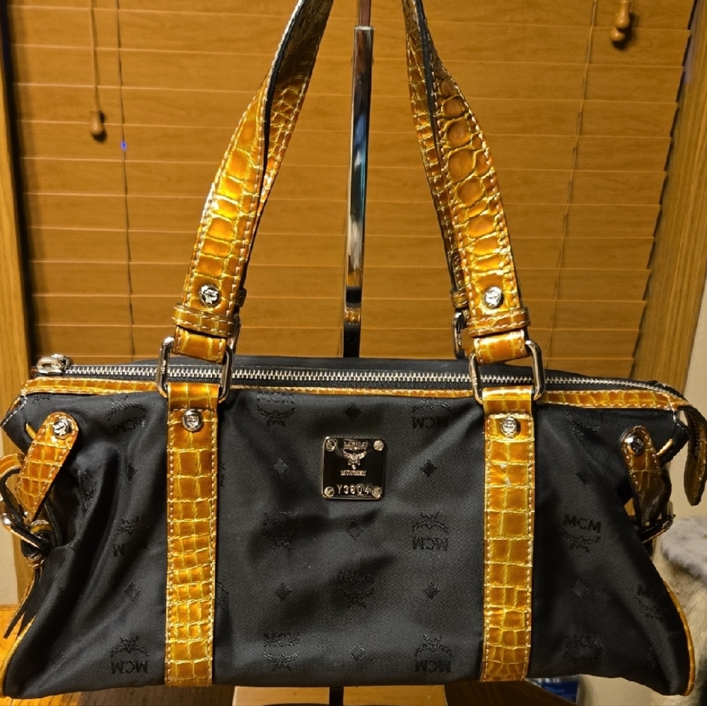 MCM Black and Gold Shoulder Bag